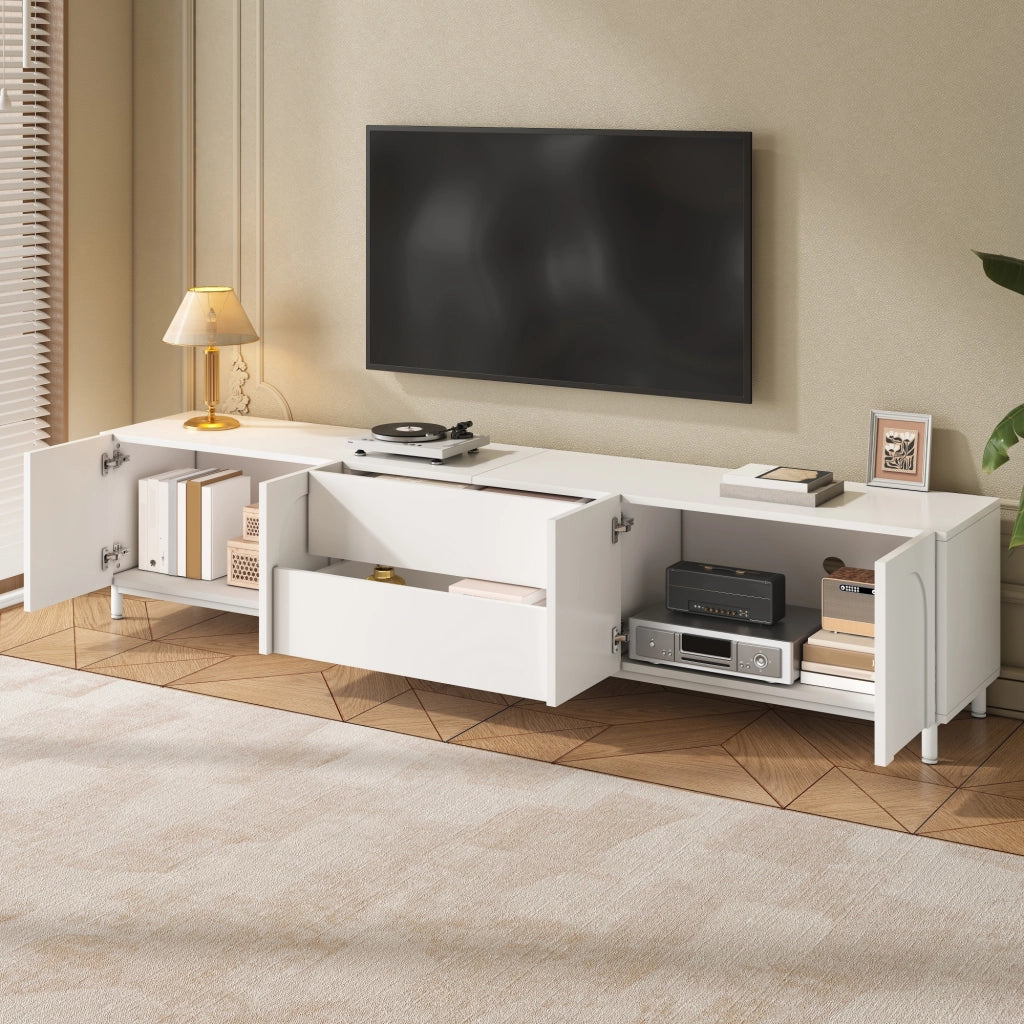 MOBILE TV 180x40x48 cm Bianco con 4 ante e 2 cassetti