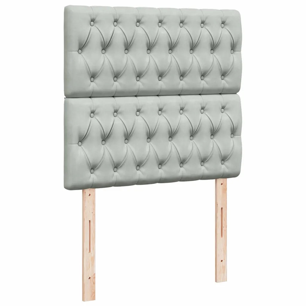 Giroletto a Molle con Materasso Grigio Chiaro 100x200cm Velluto