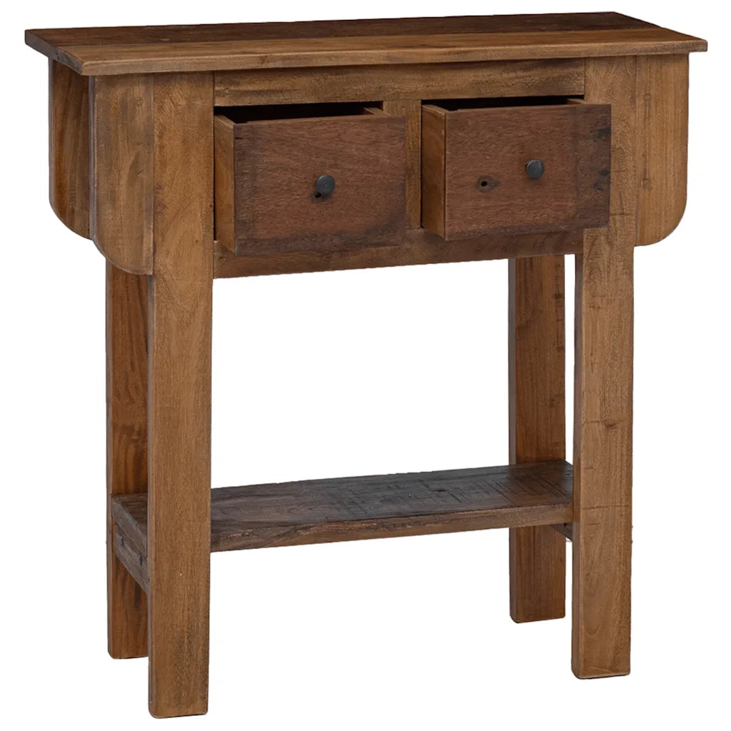 Table console bois de récupération mélangé 80x35x80 cm
