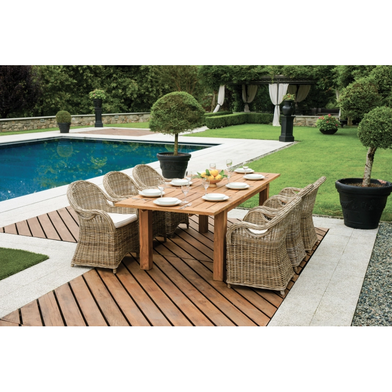 Tavolo Sumatra 180/250*100 In Teak Riciclato Moia