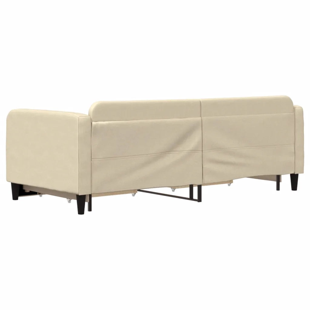 Divano Letto Estraibile con Cassetti-Sofa Letto-Daybed Crema 90x200 cm in Tessuto 709266