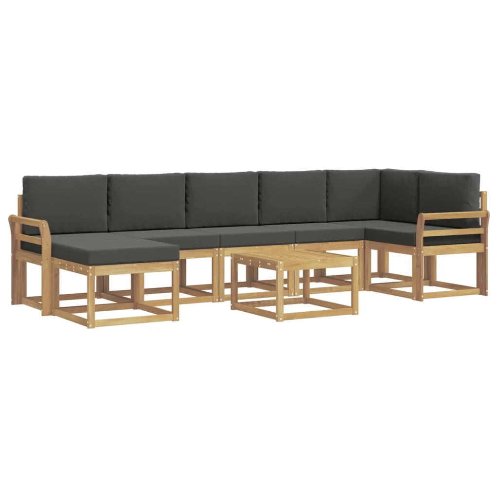 Set di divani da esterno 8 pz Bianco e Antracite Poliestere 3387981