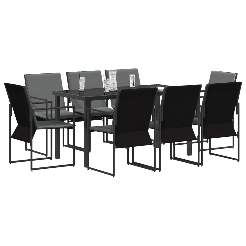 Set da Pranzo per Giardino 9 pcs Nero e antracite 3448905