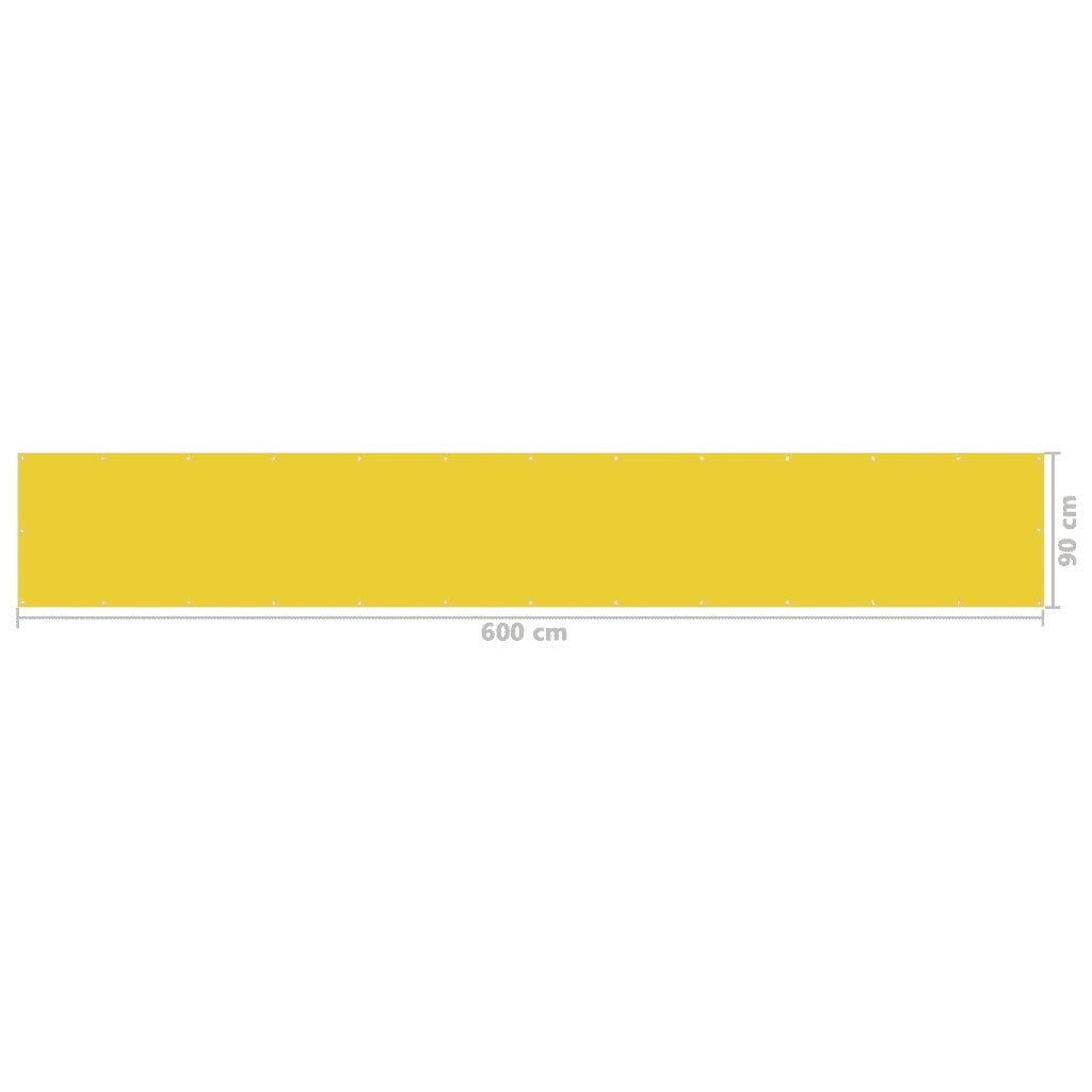 Paravento da Balcone-Pannello per balcone Giallo 90x600 cm in HDPE