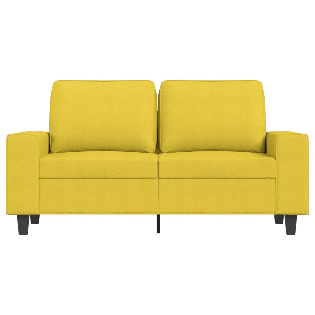 Divano a 2 Posti Giallo Chiaro 120 cm in Tessuto 359388