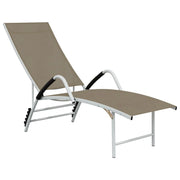 Sdraio sedia a sdraio prendisole lettino da giardino terrazza mobili da esterno tessilene e alluminio tortora 02_0012934