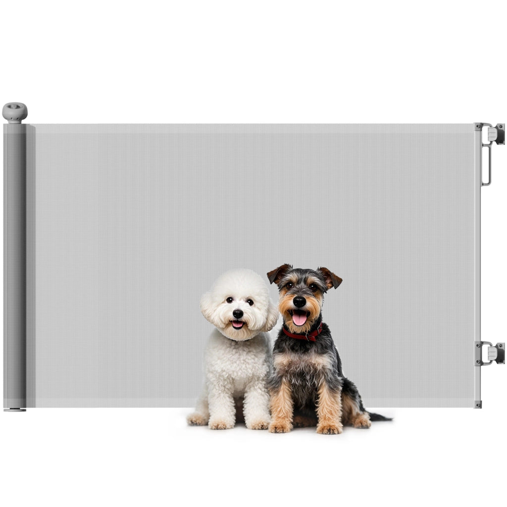 Barriera per cani retrattile 0-140 cm ¨C zephmum ¨C grigio