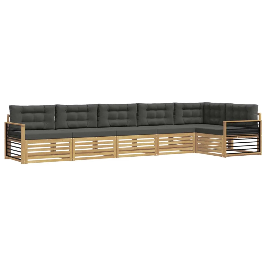 Set di divani da esterno 6 pz Bianco e Antracite Poliestere 3390577