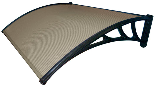 Pensilina Tettoia in Policarbonato Alveolare Fumè 160x120 cm Masi Marrone