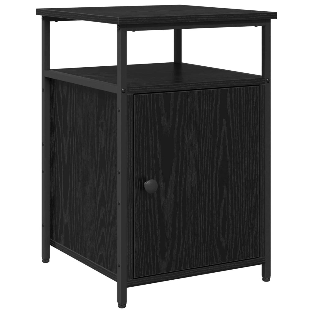 Armadio da Notte 2 pcs Rovere nero Legno multistrato 879506