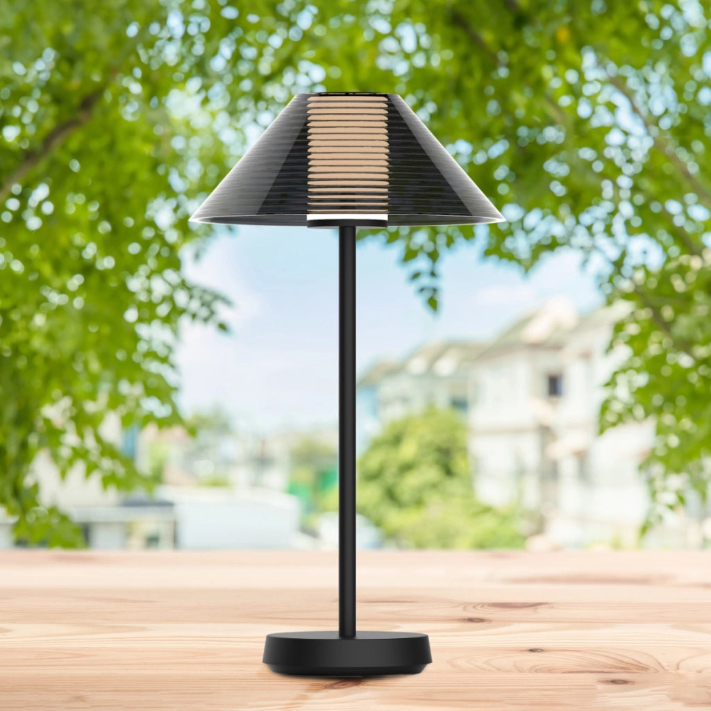 Lampada tavolo esterna nera LED 3,4W 2700K USB-C IP44 Polux