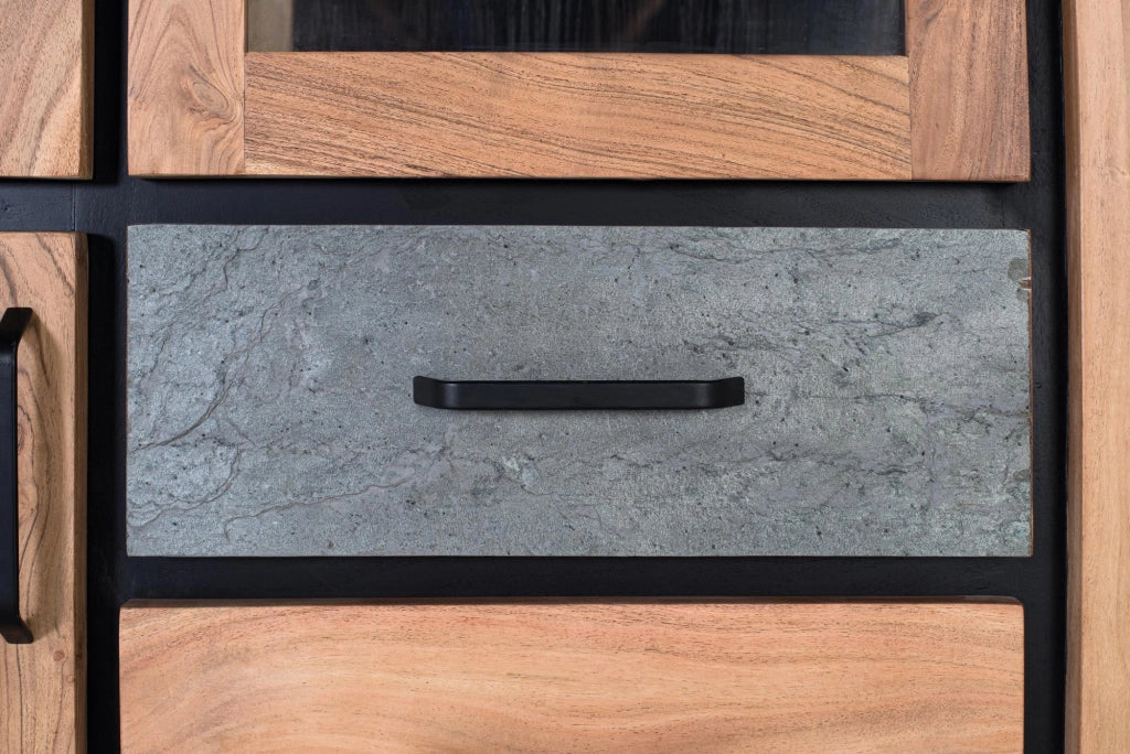 Credenza realizzata a mano in legno di acacia 110 cm