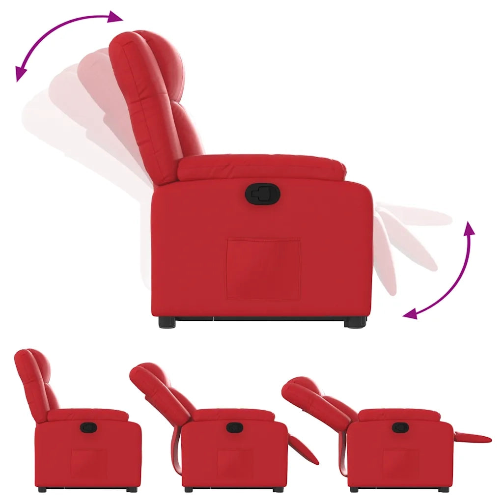Poltrona Alzapersona Reclinabile Rosso in Similpelle 3205155