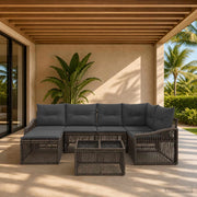 Set Divano da Giardino 7 pz Grigio polyrattan 3436076