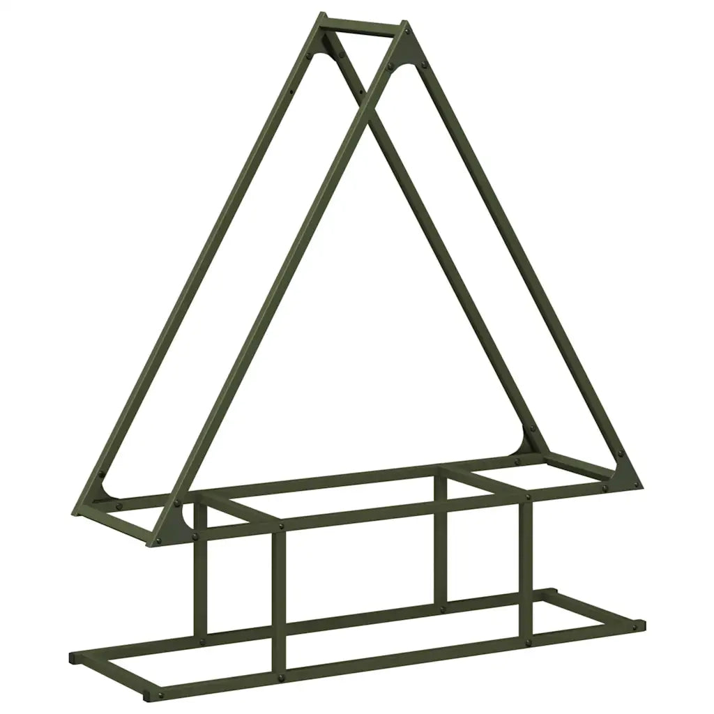 Rastrelliera per Legna da Ardere Verde Oliva 80x25x90 cm 864318