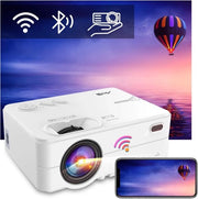 Mini Proiettore WiFi Bluetooth 1080p Full HD, Compatibile con iOS, Android, Stick TV, PS4, Xbox, Laptop