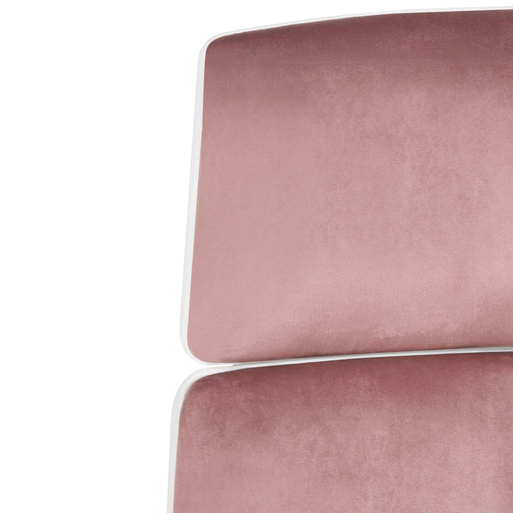 Sedia da ufficio in velluto girevole regolabile in altezza reclinabile in schiuma stampata a iniezione colore rosa pastello