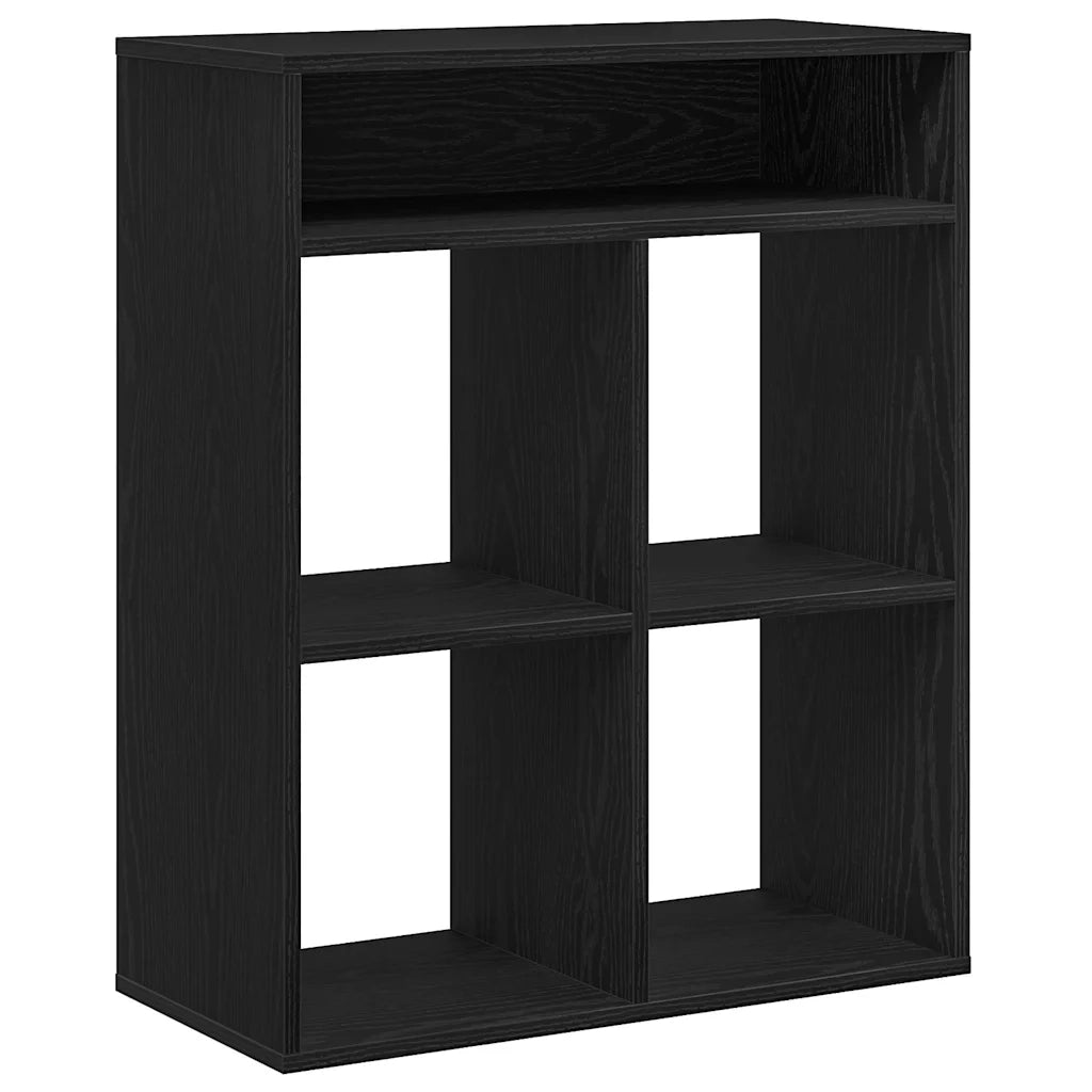 Libreria Nera 66x31x80 cm in Legno Multistrato