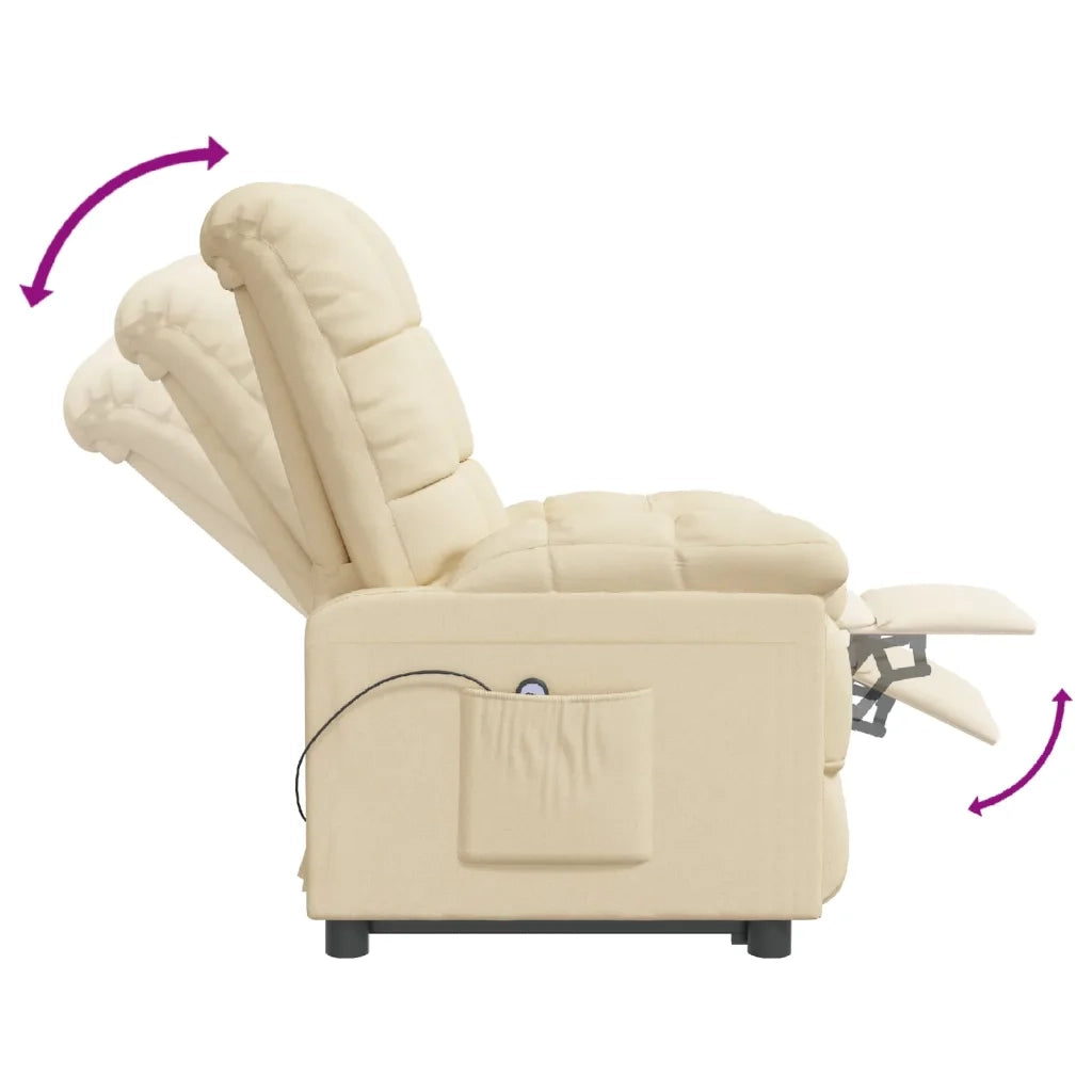 Poltrona Elettrica Reclinabile Crema in Tessuto cod mxl 13721