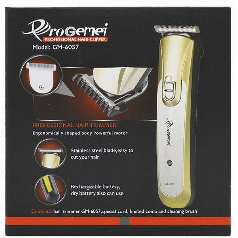Trade Shop - Taglia Capelli Ricaricabile Impermeabile Rasoio Regola Barba Basette Gm-6057 -