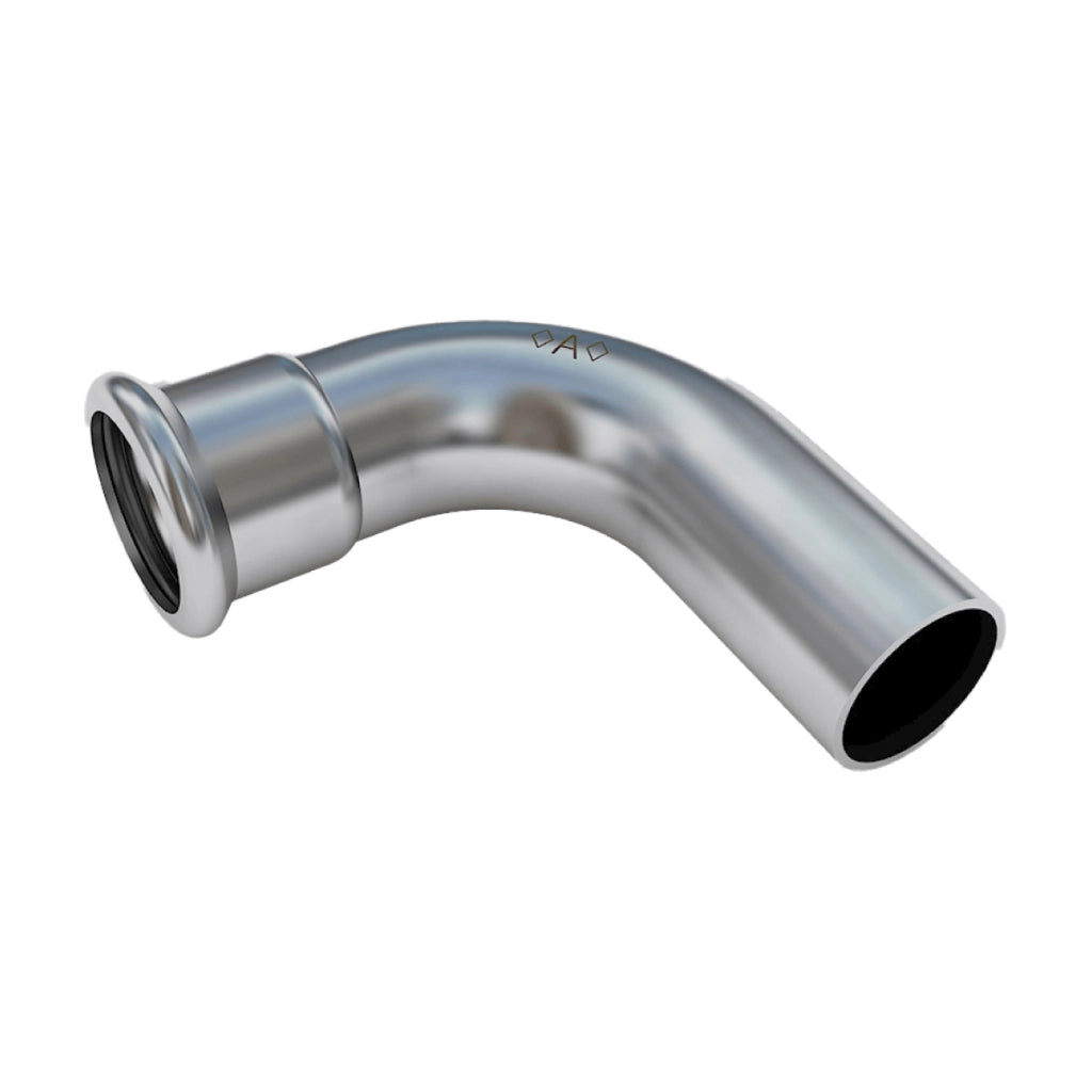 RACCORDO CURVO A 90° A PRESSARE MASCHIO FEMMINA IN ACCIAIO INOX SERIE PRESS INOX 316L - Ã18  - CEX