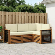 Set divani con cuscino 4 pcs Legno di Acacia Massello