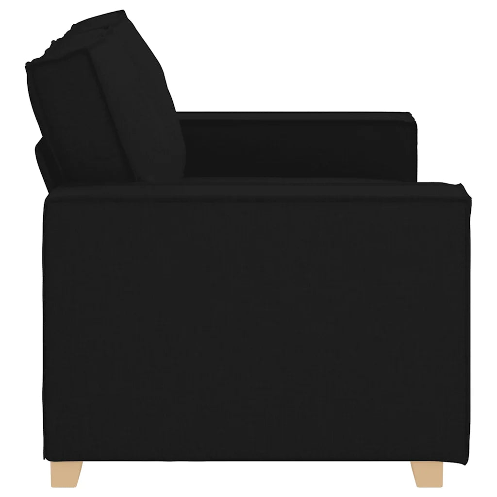 Divano a 2 posti Nero 120 cm Tessuto
