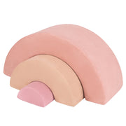 Set di 3 blocchi di schiuma per tunnel per gattonare 112 x 41 x 49 cm morbidi e confortevoli facili da pulire tessuto scamosciato rosa 20_0009910