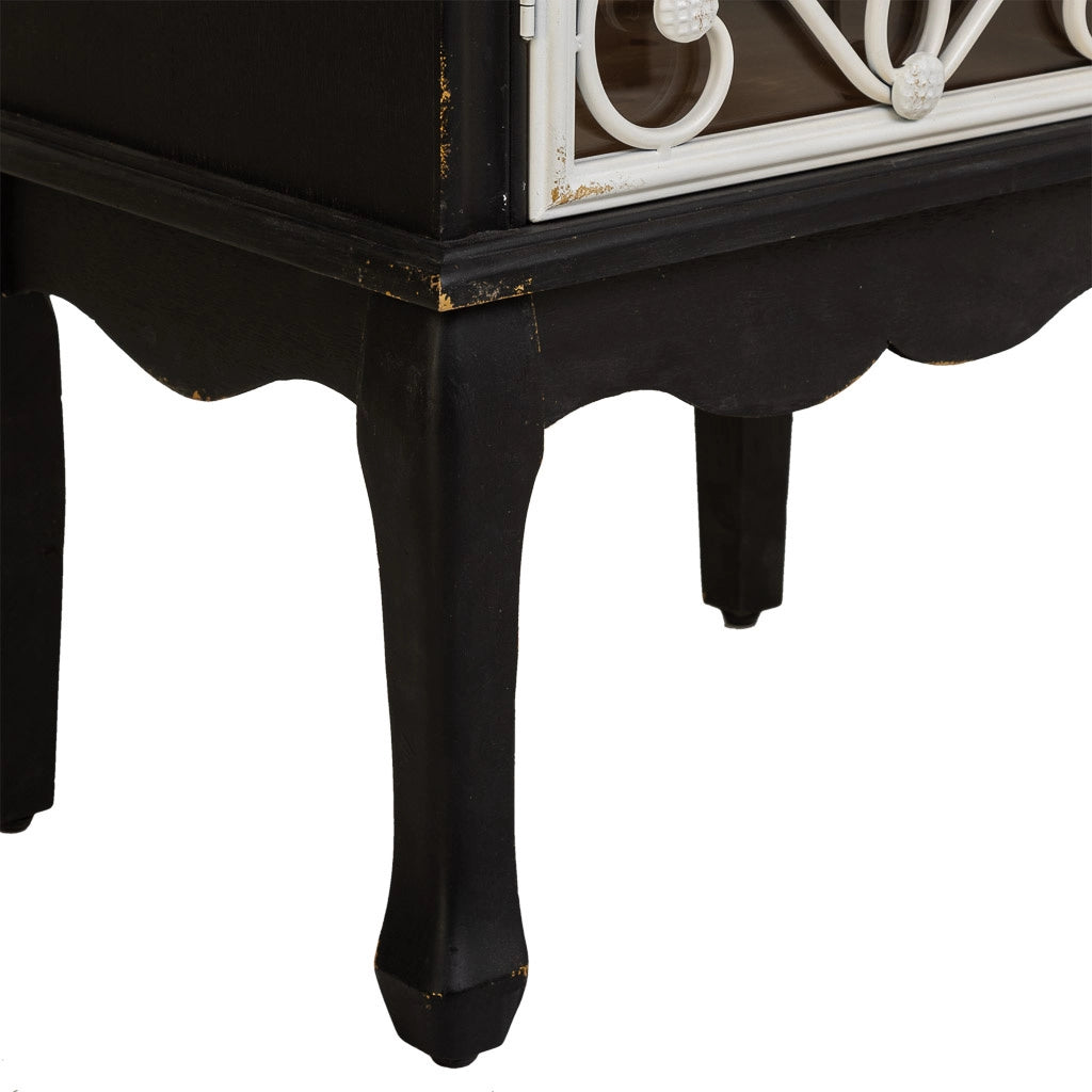 Vetrina in legno nero e metallo 50x36x100,5h