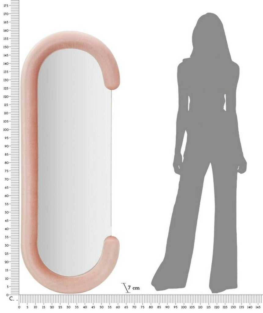 Specchio Shot, Specchiera, Articolo d'arredo a muro, Decorazione con specchio, 60x7 h160 cm, Rosa