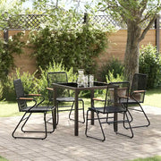 Set da Pranzo per Giardino 5 pcs Nero
