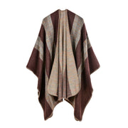 Nuovo scialle da donna in cashmere a righe con stelle, extra lungo e spesso, scialle multiuso.