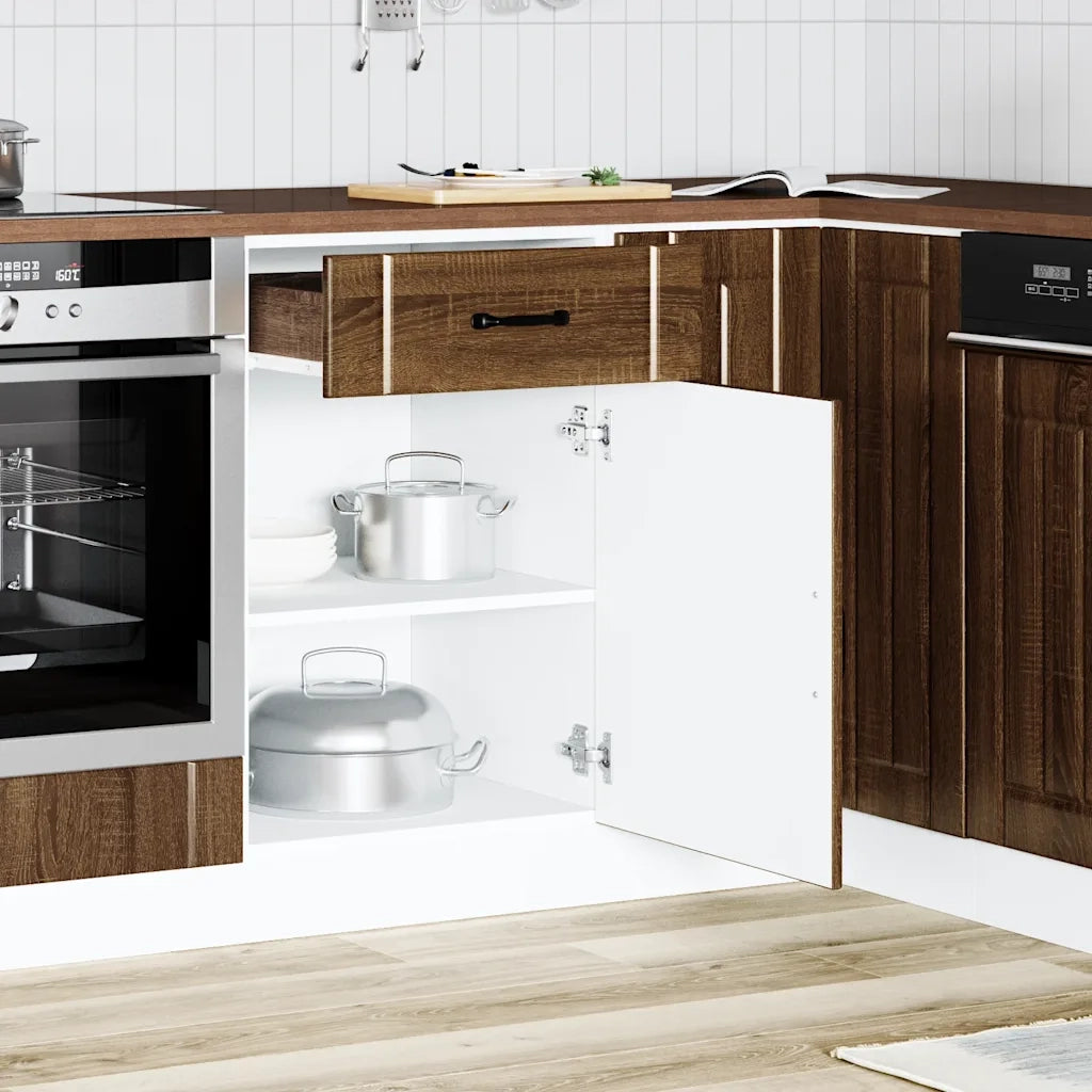 Pensile da cucina | Base da Cucina Lucca Rovere Marrone in Legno Multistrato