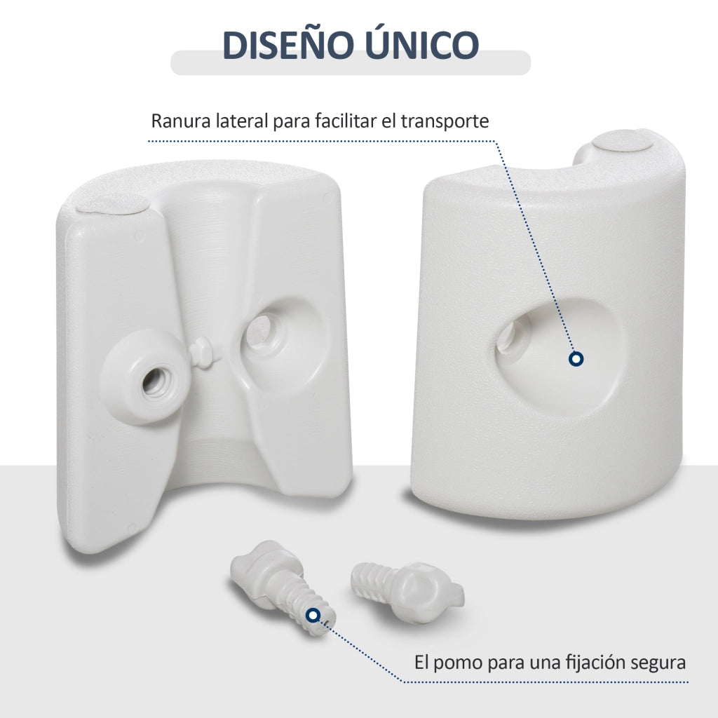 Set 4 Pesi per Tende Pieghevoli Riempiibili con Acqua ¨C zephmum ¨C Bianco ?22/24x25 cm 9 kg