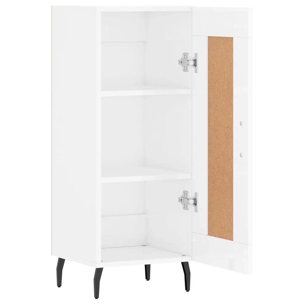 Credenza-Buffet-Armadio da cucina Bianco Lucido 34,5x34x90 cm in Legno Multistrato 844260