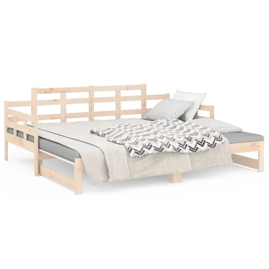Dormeuse Estraibile in Legno Massello di Pino 2x(80x200) cm 820347