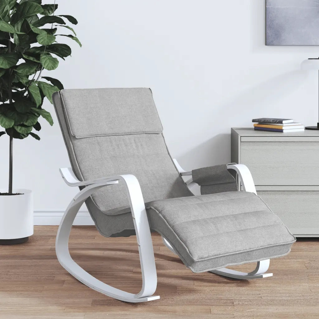 Sedia a Dondolo Grigio Chiaro in Tessuto CFW5689372