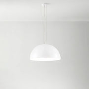 Sospensione Contemporanea Bell Metallo Bianco Vetro 1 Luce E27