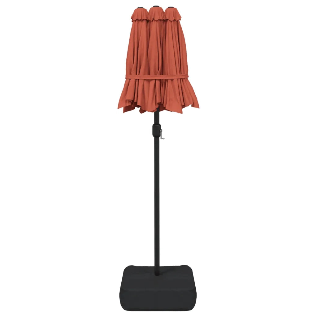 Ombrellone a Doppia Testa Terracotta 316x145 cm 362966