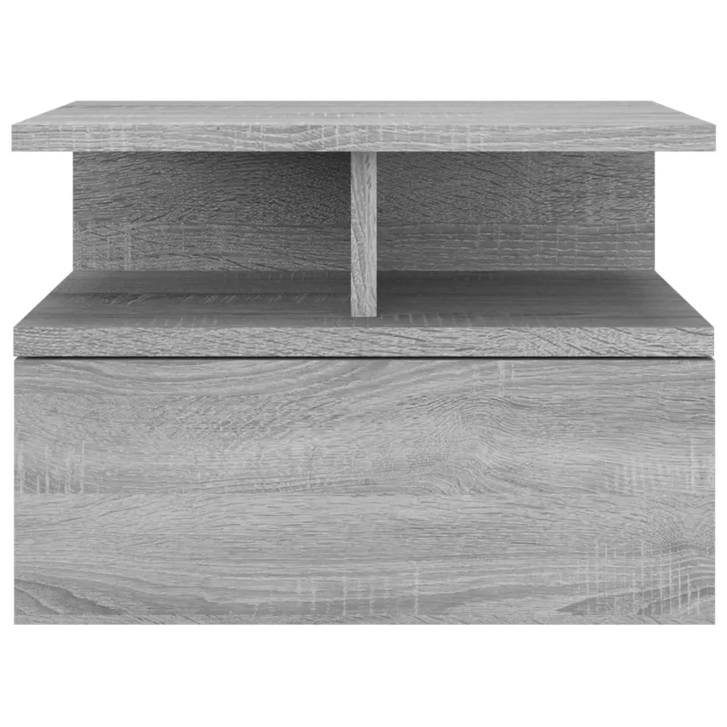 Comodino Pensile Grigio Sonoma 40x31x27cm in Legno Multistrato cod mxl 31123