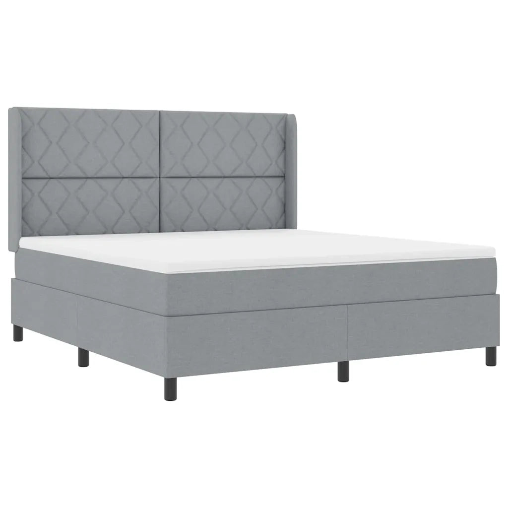 Letto a Sorgente LED Grigio chiaro 180 x 200 cm Tessuto 3343581