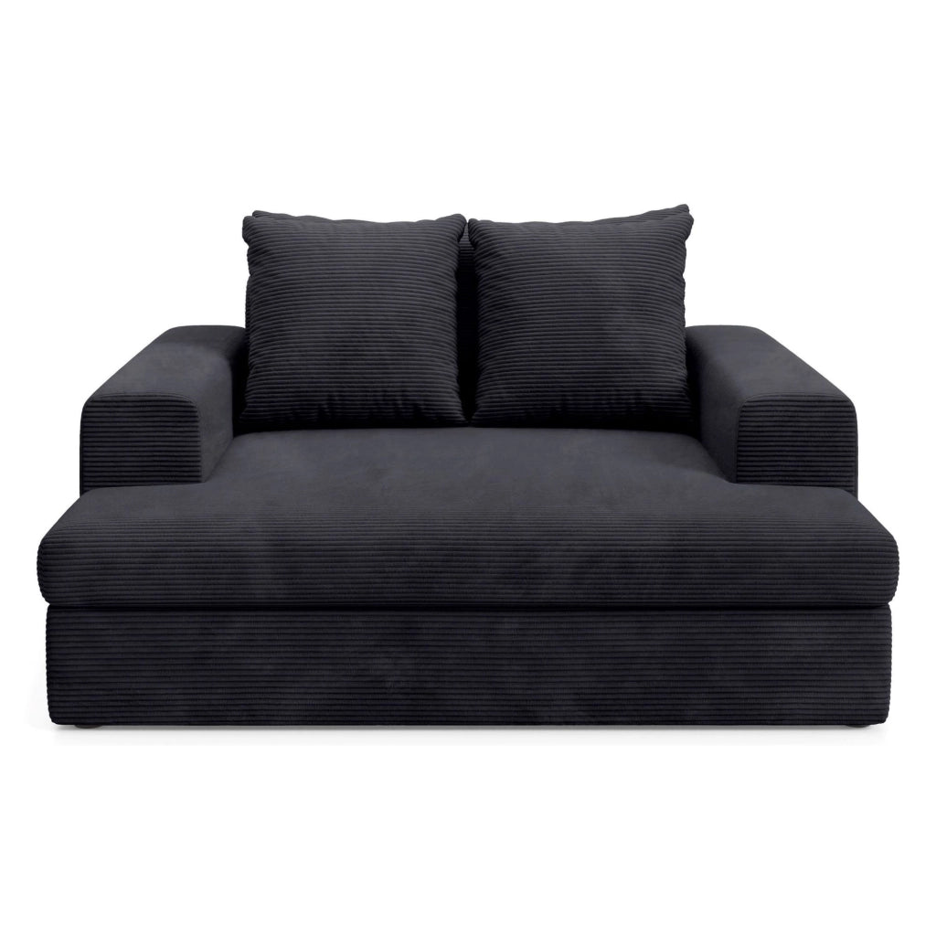 Comazzo, Divano Fisso 2 Posti Cuscini Sfoderabili, 162x167x86h cm Nero