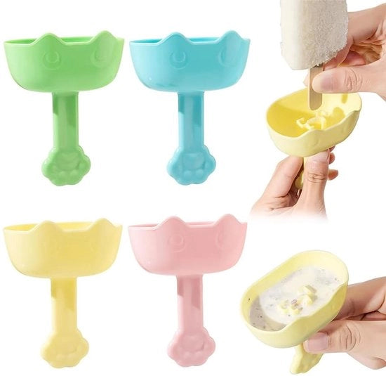 Ijsstokhouder herbruikbaar druppelvrij con silicone 4 pezzi BPA libero facile da pulire