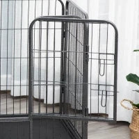 Box per Cani in Metallo con Porta e Vassoio sul Fondo, 109x74x71cm, Grigio