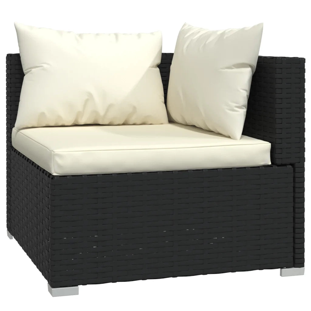 Set Divani da Giardino 8 pz con Cuscini in Polyrattan Nero cod mxl 31335