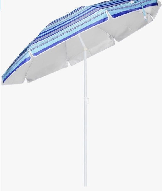Parasole in alluminio con protezione UV 50+ - parasole pieghevole con diametro 200 cm - parasole per spiaggia con pinna di stabilizzazione Ø 3 cm