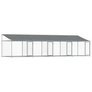 Gabbia per cani con tetto e porte 8 x 2 x 2 m acciaio zincato grigio 02_0041636