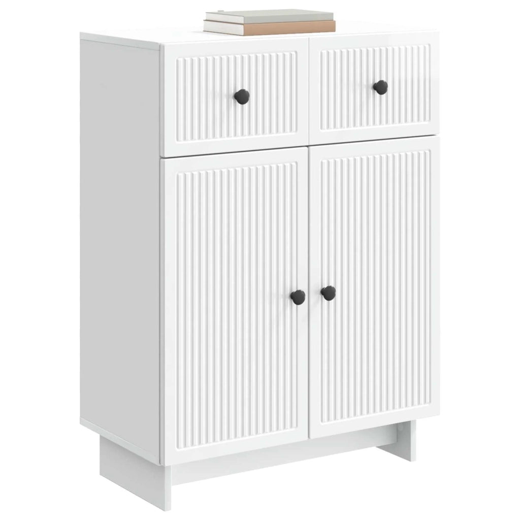 Credenza Bianco Lucido 66 x 34,5 x 90 cm Legno ingegnerizzato