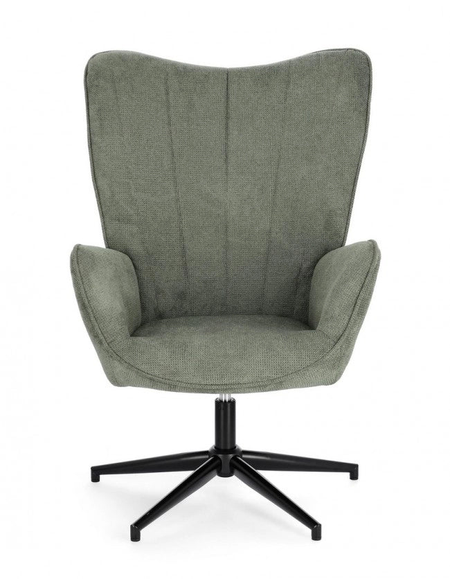 Poltrona in tessuto verde 69x72x106