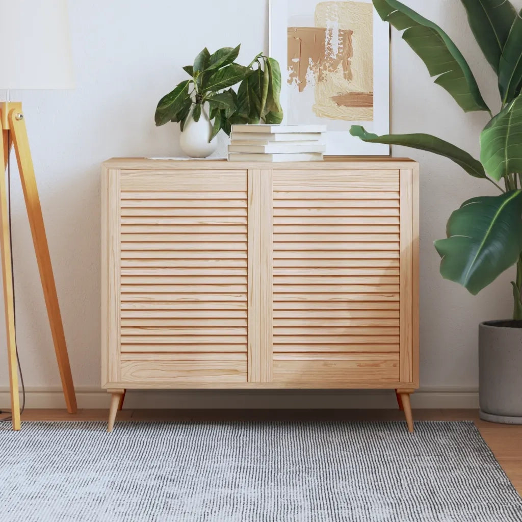 Ante con Design a Lamelle 2 pz 69x49,4 cm in Legno di Pino 151128